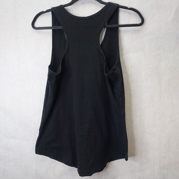 Black Matter Tank Top Women's Large Sugar Skull Racerback White Distressed Shirt - Picture 4 of 8